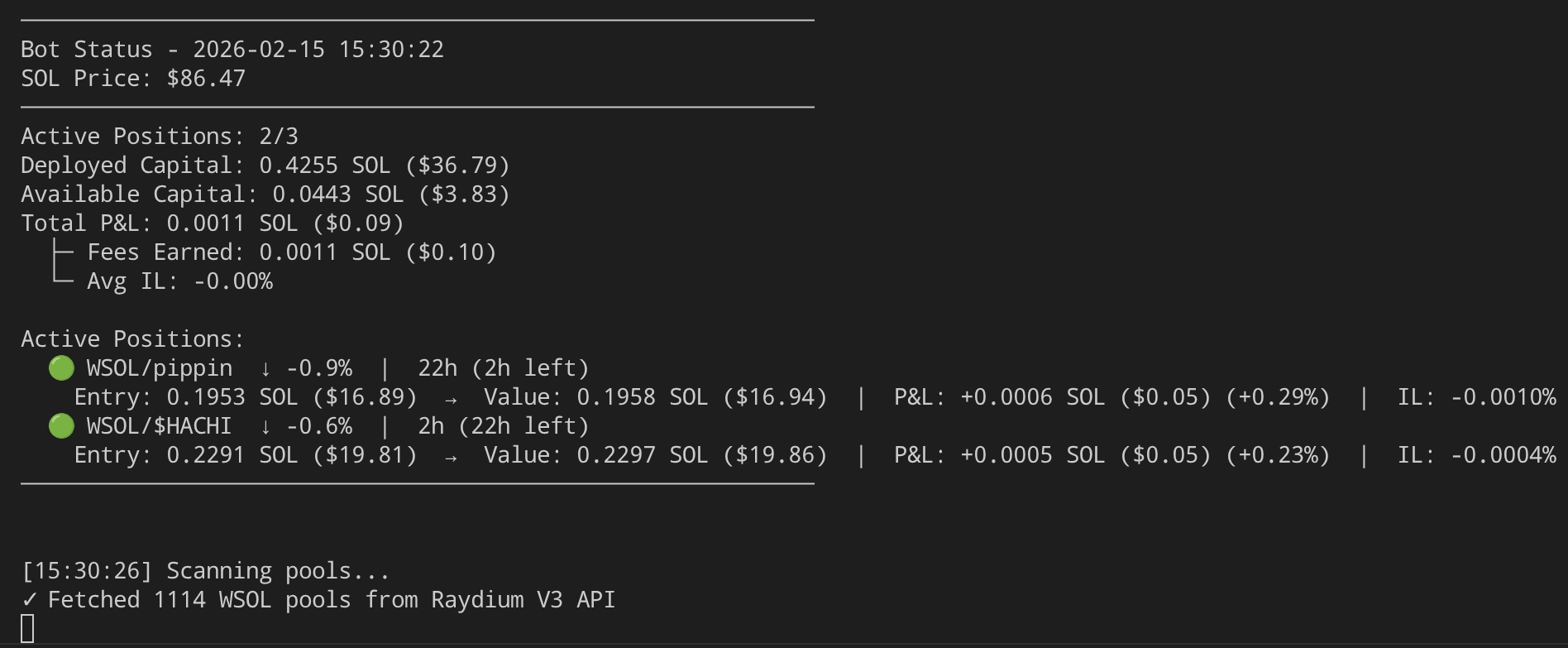 I built an open-source bot that farms LP fees on Raydium, here's how it works